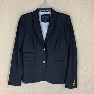 J Crew Schoolboy Blazer Jacket Womens 4 Wool Black Lined Preppy Academia